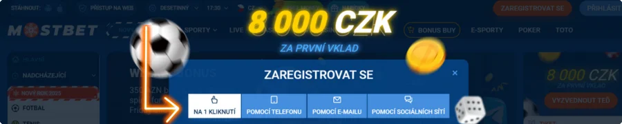 Vyber metodu registrace